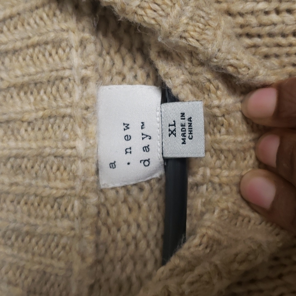 Women's Beige Oversized Sweaterdress - Picture 2 of 2